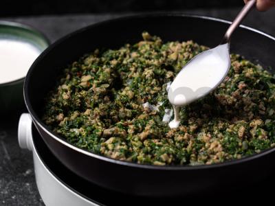 Faršo ir špinatų apkepas Žingsnis 4