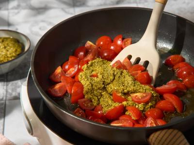 Farfalle su pesto ir vyšniniais pomidorais Žingsnis 3