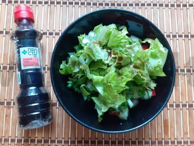 Daržovių salotas su kiaušiniu ir žolelėmis per 20 minučių Žingsnis 4