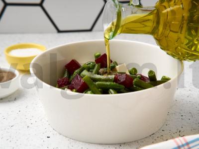 Burokėlių, žaliųjų pupelių ir fetos salotos Žingsnis 5