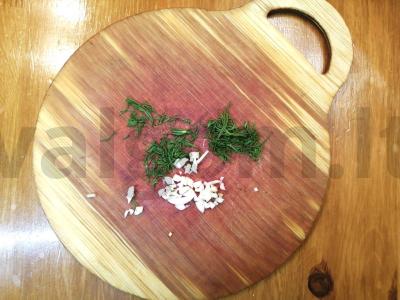 Krabų lazdelės užkandis su varškės įdaru ir brie sūriu Žingsnis 1