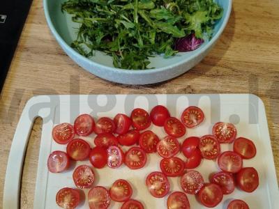 Daržovių salotas su krevetėmis ir stracciatella Žingsnis 2