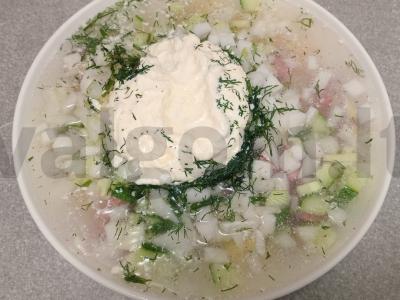 Okroška su rūkytomis dešromis ir daikonu beržo sultyse Žingsnis 10