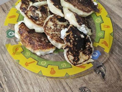 Varškės blynai su termostatu persikų jogurtu Žingsnis 6