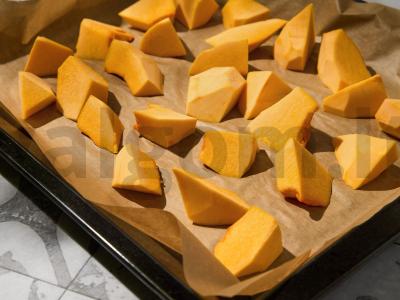 Varškės-moliūgų apkepas „Zebra“ Žingsnis 1