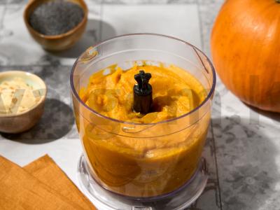 Varškės-moliūgų apkepas „Zebra“ Žingsnis 2