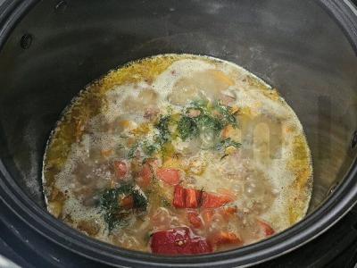 Birus plovas su daržovėmis ir troškinta mėsa Žingsnis 8