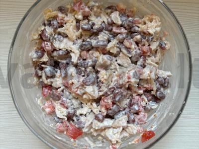 Baltymų salotas su vištiena ir pupelėmis Žingsnis 9