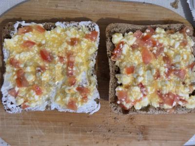 Kreminiai skrudinti sumuštiniai su krevetėmis Žingsnis 3