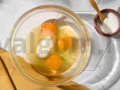 Užkandis su blynai ir ikrais Žingsnis 1