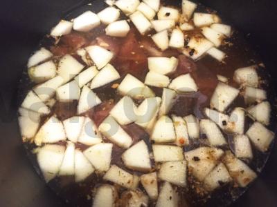 Aštrus sriuba su mašu, cukinija ir mėsa Žingsnis 4