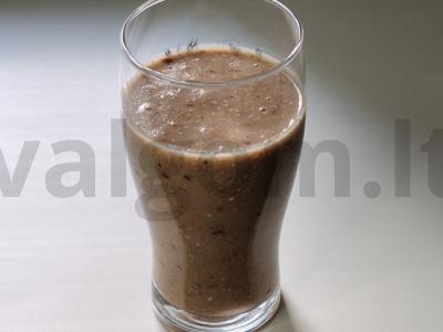 Grūdų kokteilis su vyšniomis, bananais, melionais ir obuoliais pagrindine nuotrauka