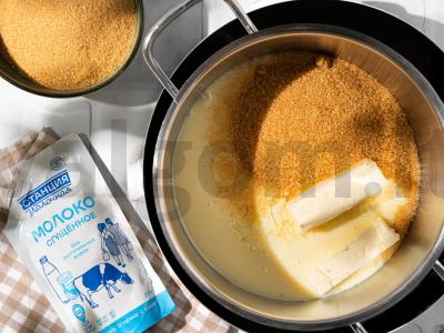 Smėliniai juostelės su šokoladu ir kondensuotu pienu Žingsnis 5