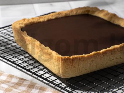 Smėliniai juostelės su šokoladu ir kondensuotu pienu Žingsnis 9