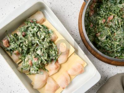 Žalioji lazanja su menkėmis Žingsnis 6