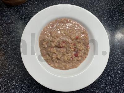 Avižinė košė su migdolų pienu ir avietėmis Žingsnis 4