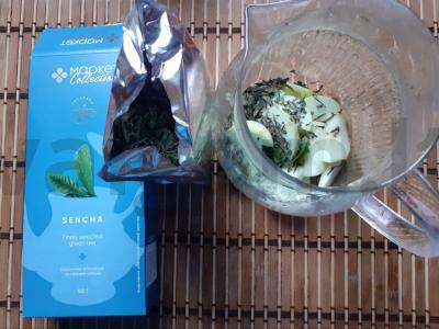 Žalioji arbata su pipirmėte, medumi ir obuoliais Žingsnis 3