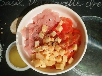 Vištienos krūtinėlė su sultinga įdaru oro grilyje Žingsnis 4