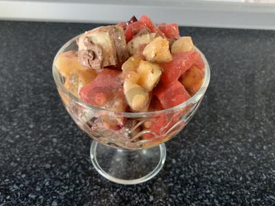 Vaisių salotas su ledais ir marakuja sirupu Žingsnis 5