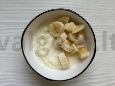 Manų košė su bananais ir kukurūzų dribsniais Žingsnis 9