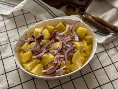 Bulvės su vištiena ir pesto padažu Žingsnis 2