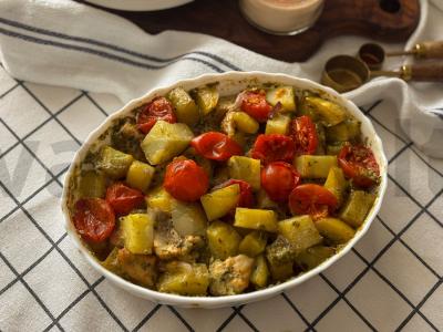 Bulvės su vištiena ir pesto padažu Žingsnis 9