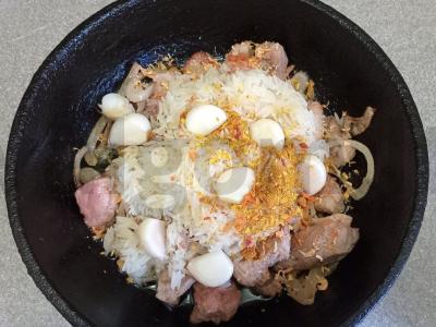 Plovas su antis krūtinėlė, džiovintomis morkomis ir česnaku Žingsnis 7