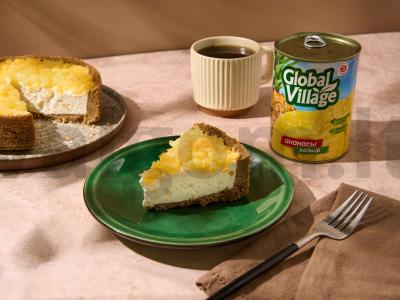 Ananasų sūrio pyragas pagrindine nuotrauka