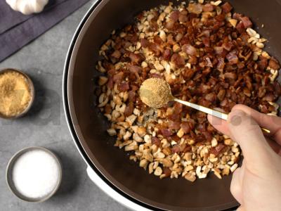 Melionas su bekono ir anakardžių trupiniais Žingsnis 3