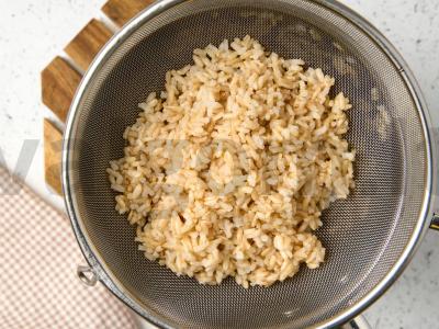 Ryžiai su troškinta kopūstu ir pupelėmis Žingsnis 1