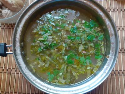 Vištienos sriuba su ryžiais ir rūgštynėmis Žingsnis 6