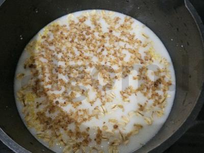 Kasha „Draugystė“ su uogomis ant pieno Žingsnis 3