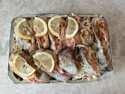 Kepta upėtakis su bulvėmis ir daržovių mišiniu Žingsnis 5