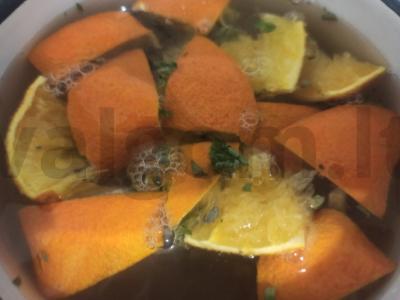 Cikorijos gėrimas su mandarinų sultimis ir mėtomis Žingsnis 4