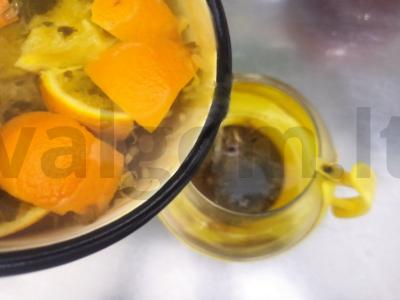 Cikorijos gėrimas su mandarinų sultimis ir mėtomis Žingsnis 6