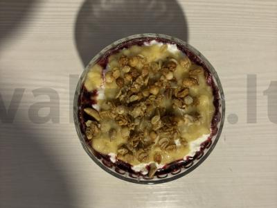 Sluoksniuotas desertas iš varškės ir gervuogių su sėlenomis Žingsnis 12