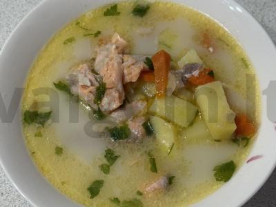 Grietininis sriuba su upėtakiu pagrindine nuotrauka