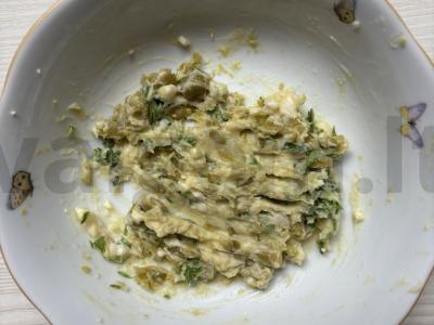 Krekeriai su lydytu sūriu ir kumpiu Žingsnis 5