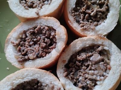 Bagetas, keptas orkaitėje su faršu ir grybais Žingsnis 6