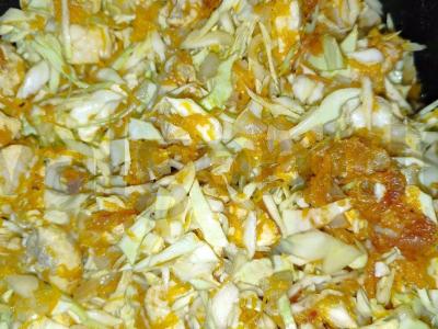 Troškinta kopūstai su vištiena Žingsnis 6