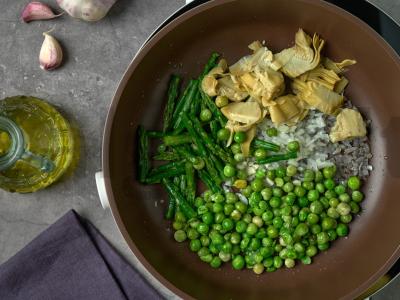 Makaronai su žaliais daržovėmis Žingsnis 2