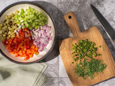 Grietininė salota su makaronais ir kukurūzais Žingsnis 2