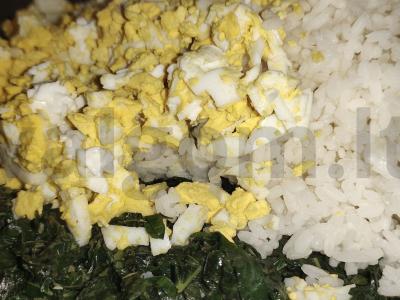 Kibinai su mieliniu tešla, špinatais, kiaušiniais ir ryžiais Žingsnis 7