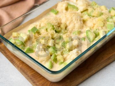 Cukinijų ir žiedinių kopūstų apkepas Žingsnis 6