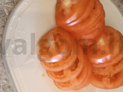 Kepti baklažanai su pomidorais ir česnaku Žingsnis 3