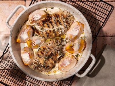 Vištienos krūtinėlė su nektarinais grietinėlės padaže Žingsnis 5