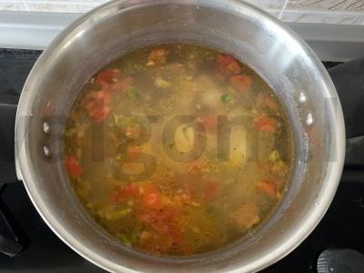 Sriuba su makaronais, kiaušiniu ir daržovėmis Žingsnis 7