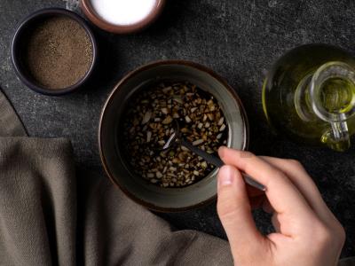 Salotas su žaliąja pupelių ir midijomis Žingsnis 5