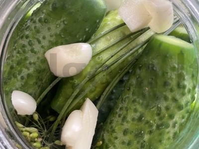 Sūdyti agurkai su garstyčių milteliais stiklainiuose Žingsnis 4