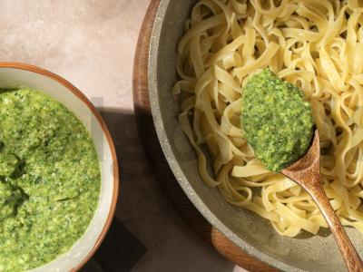 Makaronai grietinėlės ir špinatų padaže Žingsnis 6